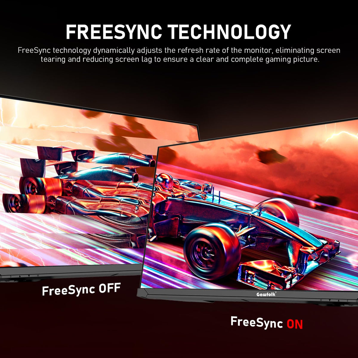 Gawfolk 27-inch 2K QHD monitor offers 100% sRGB for vibrant visuals.
