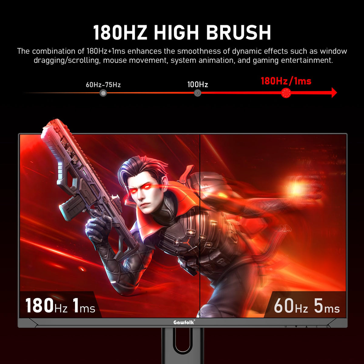 Gawfolk 27-inch 2K QHD monitor with IPS panel for accurate colors and wide angles.