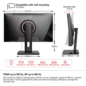 Gawfolk 27-inch 2K QHD monitor with low blue light mode reduces eye strain during long sessions.