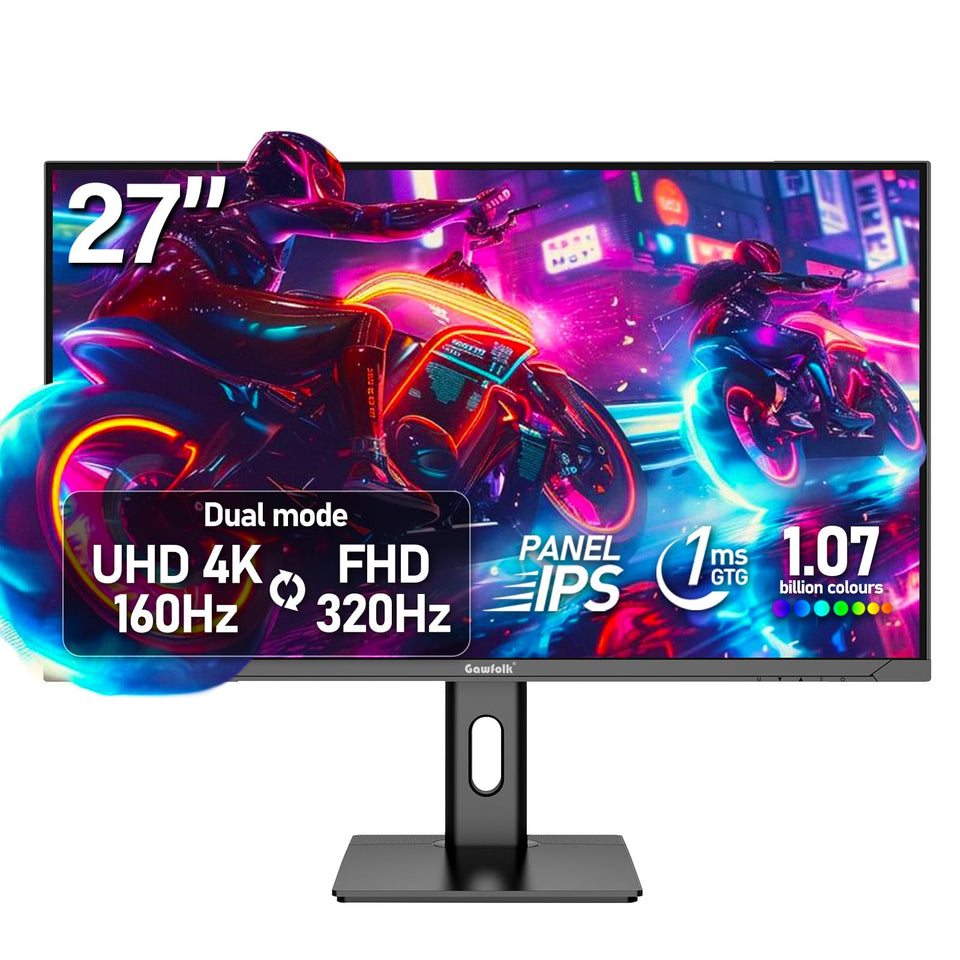 Gawfolk 27-Inch 4K monitor front view for immersive gaming visuals.
