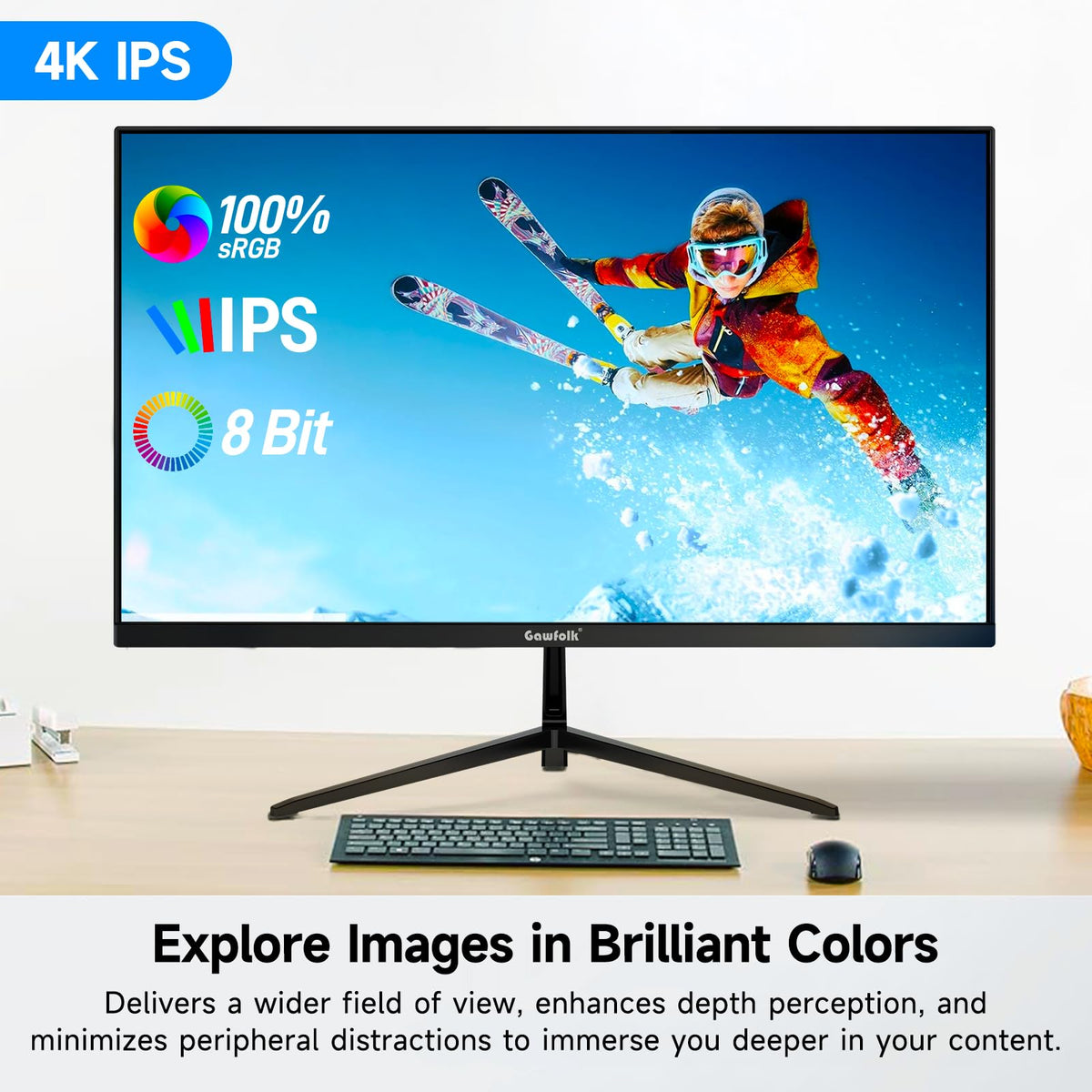 Gawfolk 27-inch 4K IPS monitor bezel-less design for immersive setups