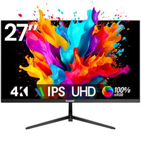 Gawfolk 27-inch 4K IPS monitor front view shows sharp 4K clarity for work and play