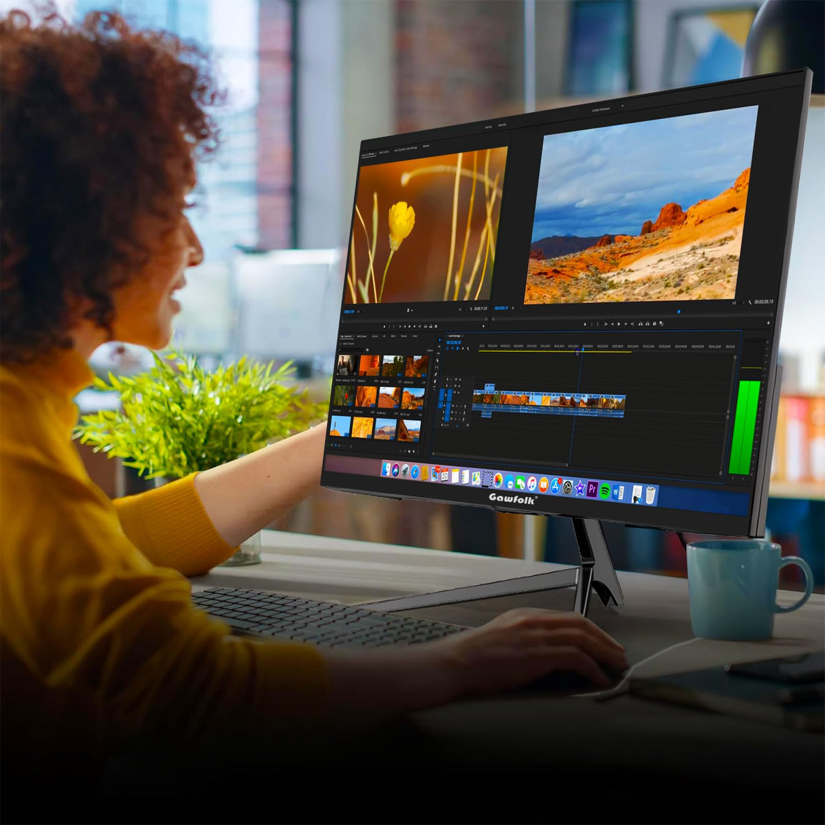Gawfolk 27-inch 4K IPS monitor low blue light mode for comfortable viewing