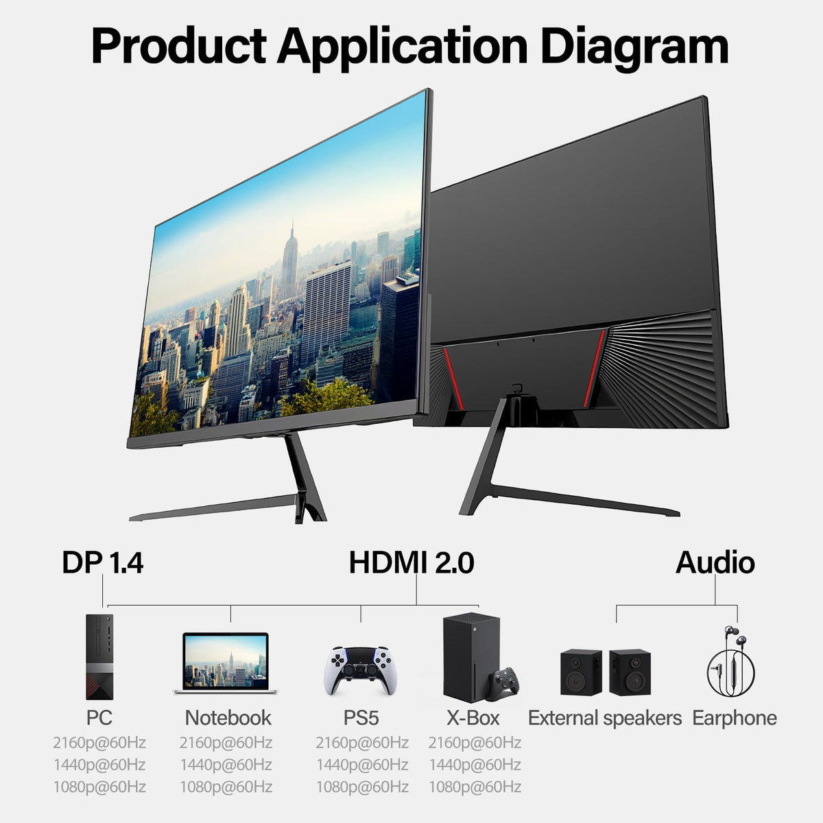 Gawfolk 27-inch 4K IPS monitor wall-mount ready for flexible placement