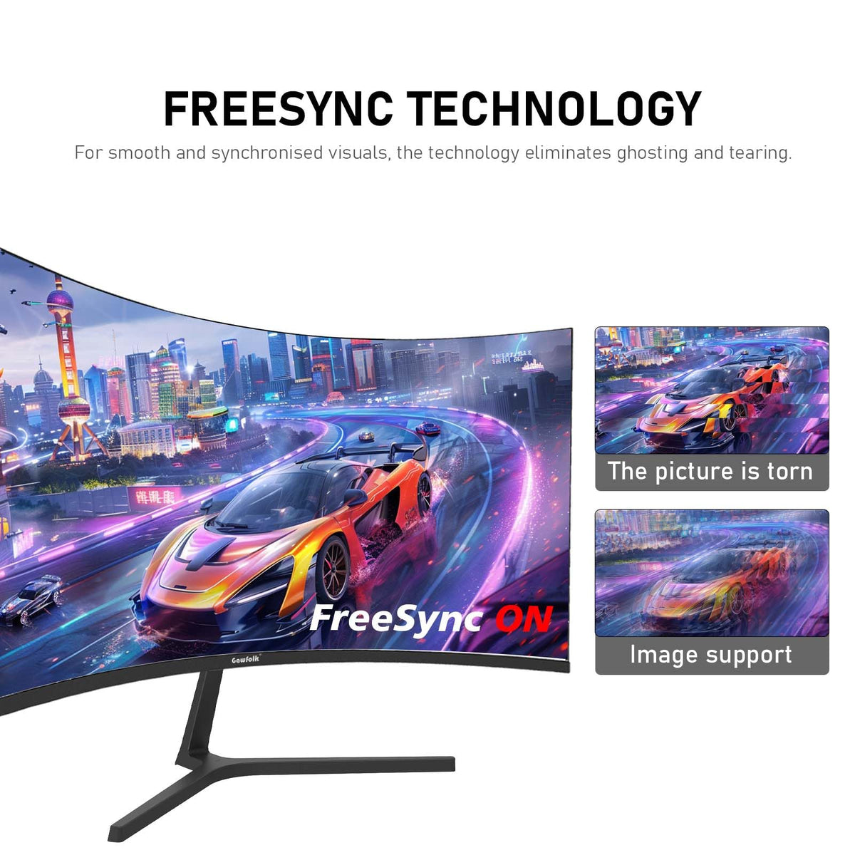 Gawfolk gaming monitor back ports and VESA compatibility