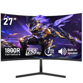 Gawfolk 27-inch curved monitor front view for immersive gaming display