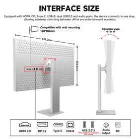 Gawfolk 27-inch monitor height-adjustment feature for customized comfort.