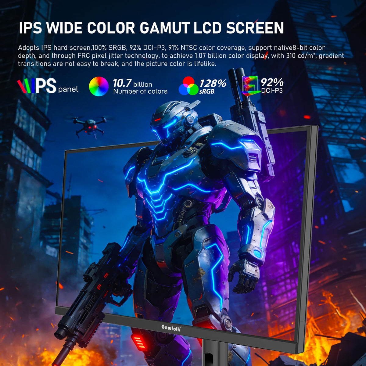 Gawfolk 4K 160Hz mode with crisp details.
