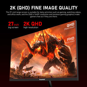 Gawfolk 2K monitor displays wide color coverage for rich, accurate tones