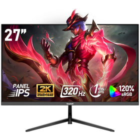 Gawfolk 27 inch IPS monitor front view showing sharp 2K visuals for immersive gaming and work
