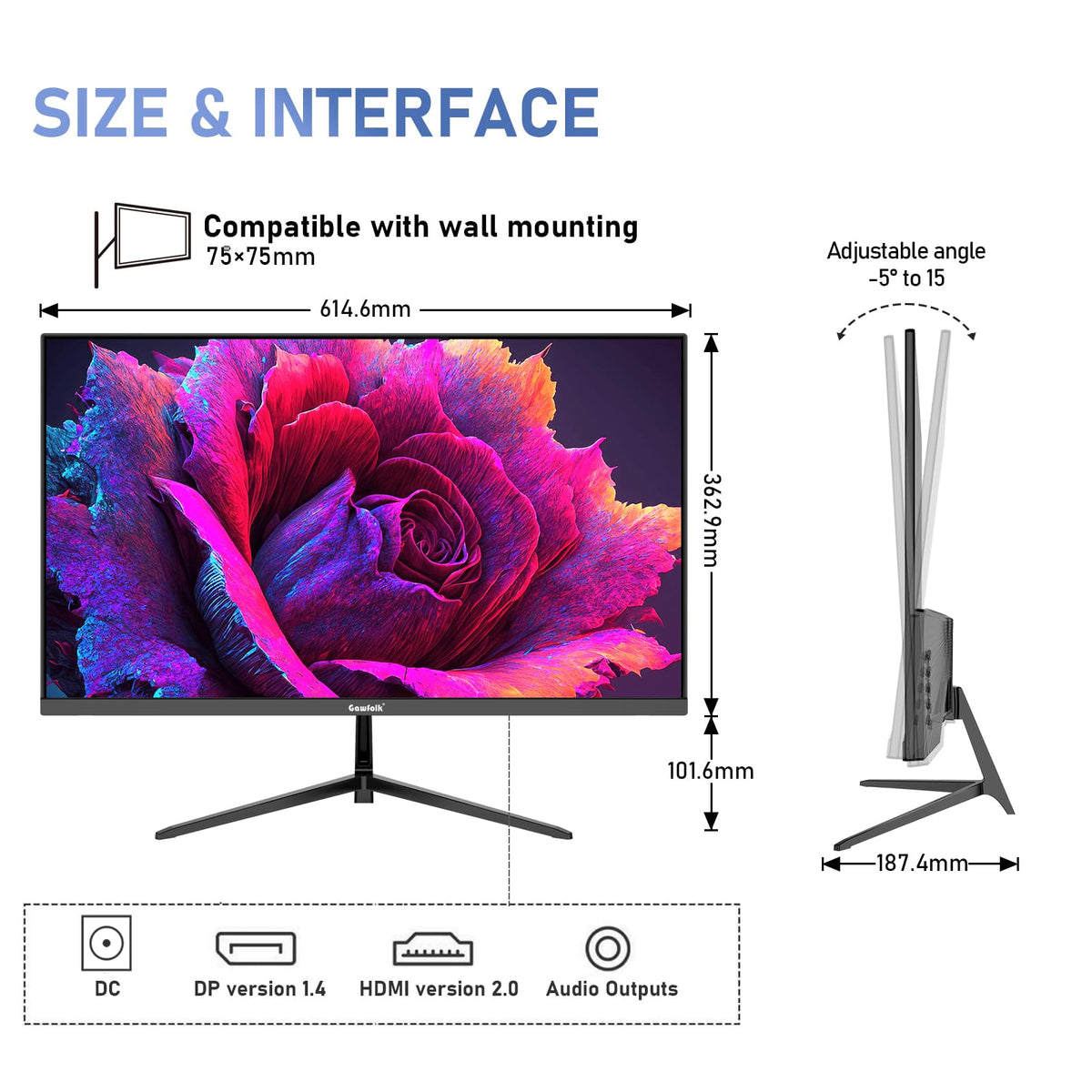 Gawfolk 27-inch desk setup showing ergonomic home and office use