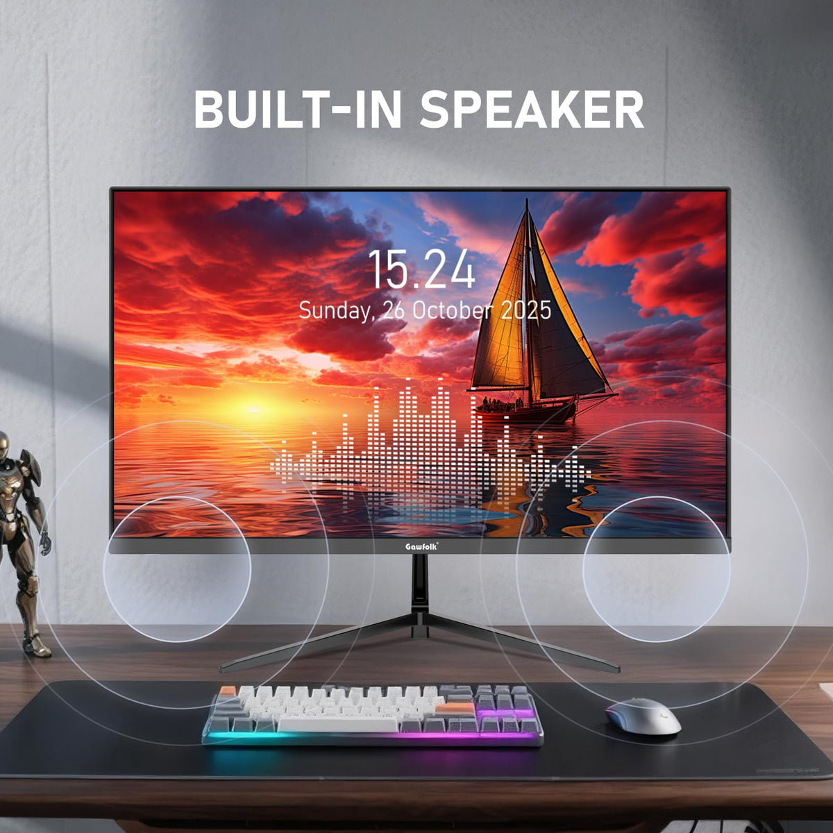 Gawfolk 27-inch monitor ports and connections including HDMI 2.0 and DP1.4