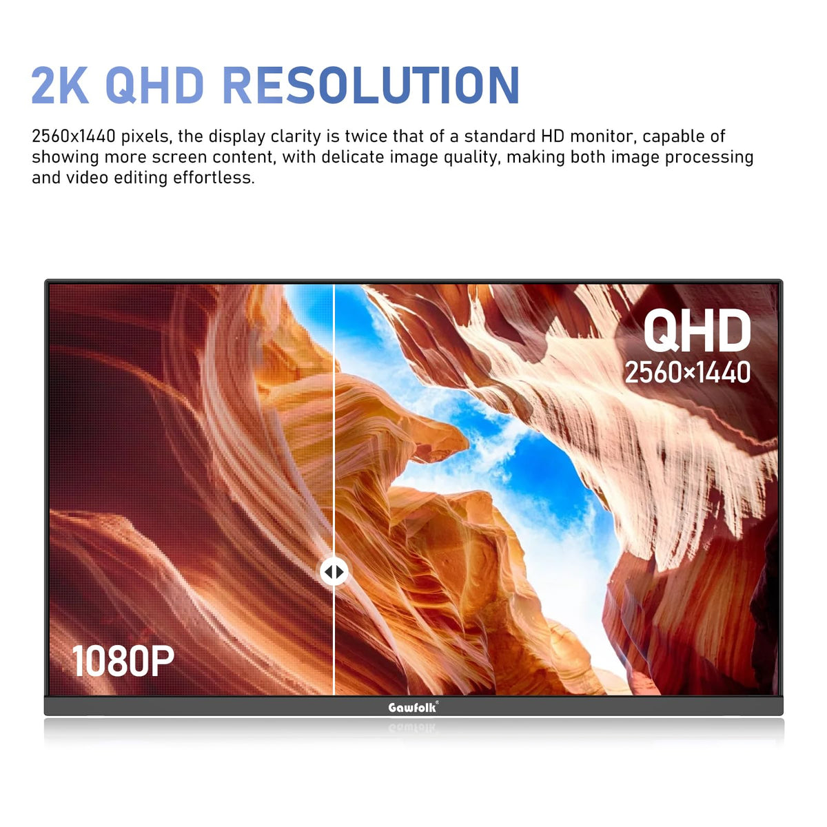 Gawfolk 27-inch IPS monitor with smooth motion for gaming and editing