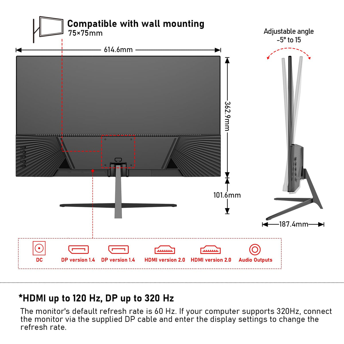 Gawfolk wall-mount compatible 75x75mm design for flexible setup and mounting
