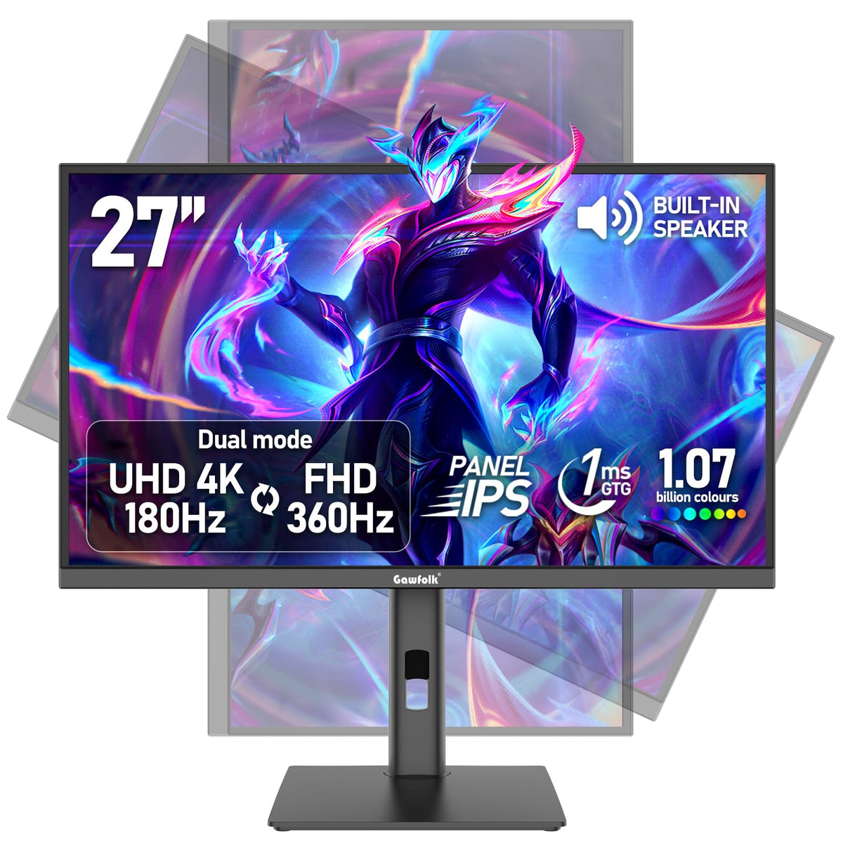 Gawfolk 27-inch IPS monitor with UHD 4K clarity for immersive gaming