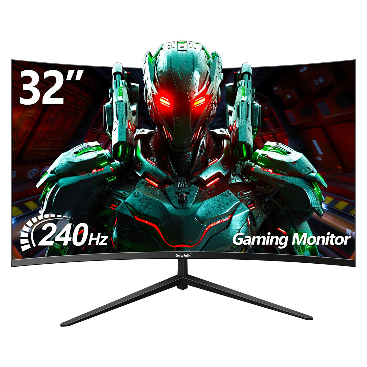 Gawfolk 32-inch curved gaming monitor with 240Hz for ultra-smooth gameplay.