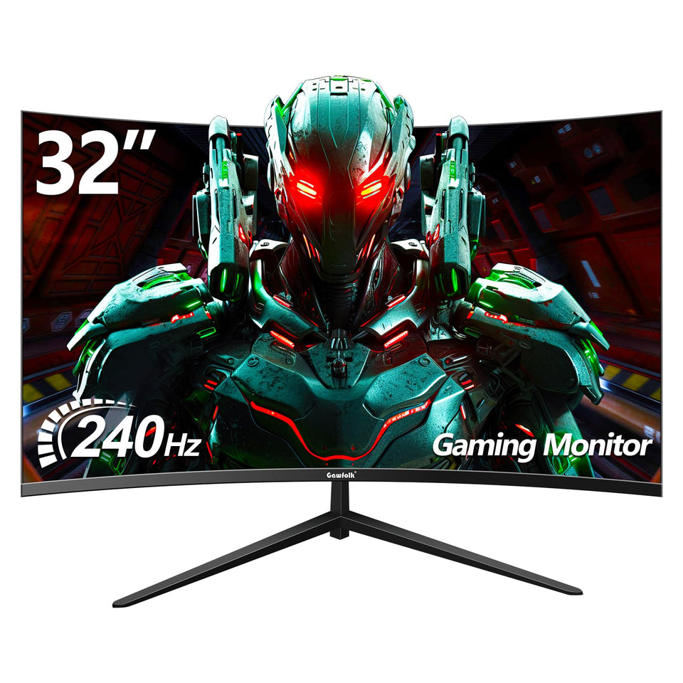 Gawfolk 32-inch curved gaming monitor with 240Hz for ultra-smooth gameplay.