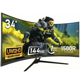 Gawfolk 34-inch ultrawide curved monitor for immersive gaming and productivity.