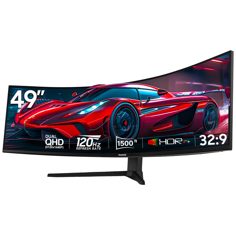 Gawfolk 49-inch curved ultrawide monitor for immersive gaming and multitasking