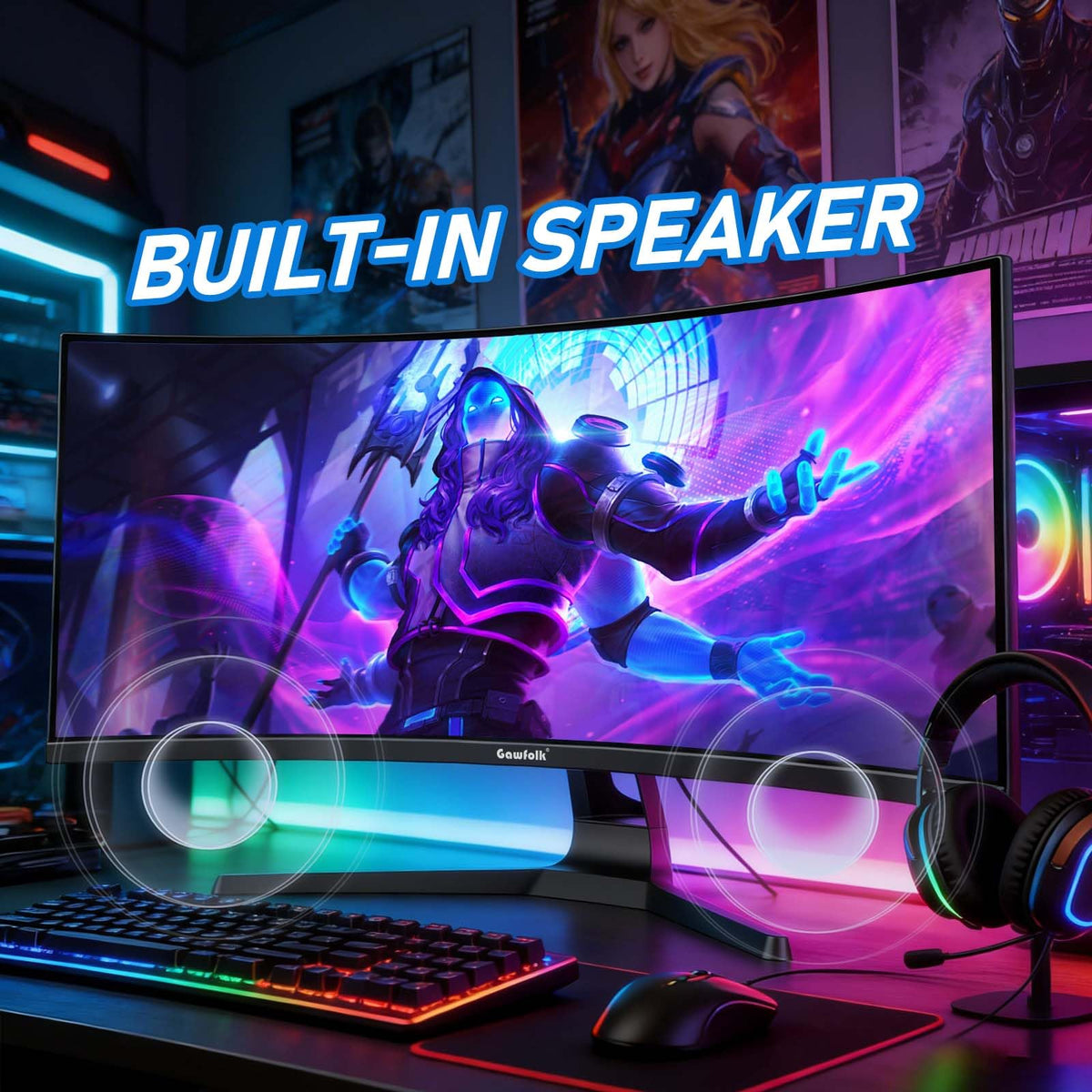 Gawfolk built-in speakers offer convenient audio