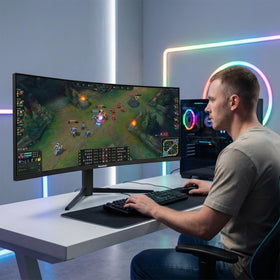 Gawfolk two HDMI 2.1 and two DisplayPort 1.4 inputs support multiple sources.