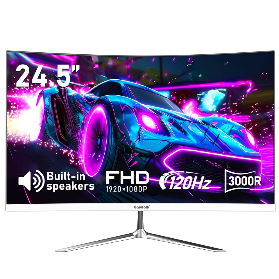 Gawfolk gaming curved monitor with 120Hz for smoother action