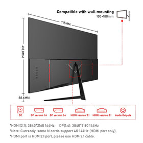 Gawfolk HDMI 2.1 and DisplayPort offer flexible, future-ready connectivity.