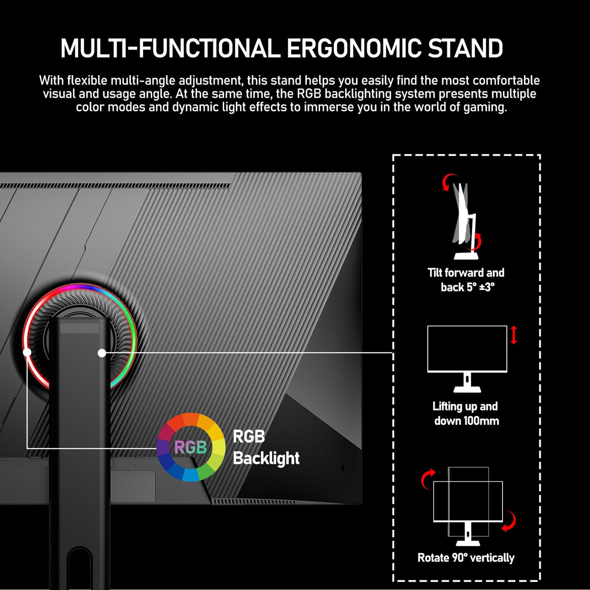Gawfolk height adjustable stand enables ergonomic seating and comfortable viewing