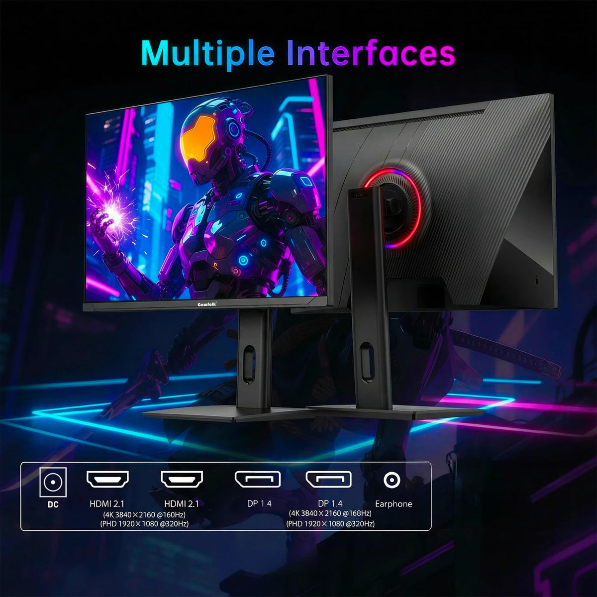 Gawfolk IPS panel delivering vibrant colors and wide angles.
