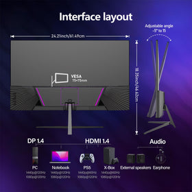 Gawfolk monitor offers 178-degree viewing angle preserving color from every seat.