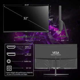 Gawfolk monitor offers HDMI and DP connections for versatile setups.