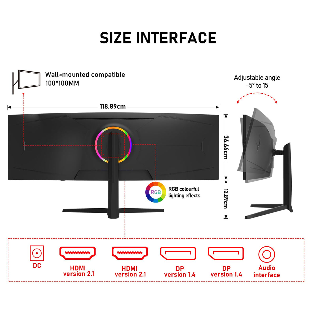 Gawfolk VESA compatibility and wall-mount option support flexible installation.