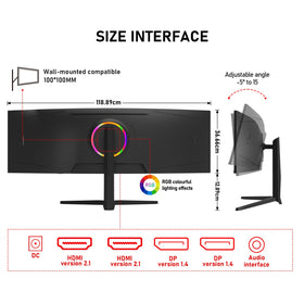 Gawfolk VESA compatibility and wall-mount option support flexible installation.