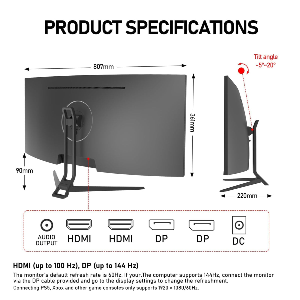 Gawfolk wall-mount ready monitor for flexible room layouts.