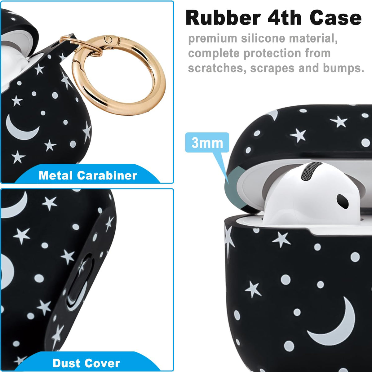 Gawnock leopard print AirPods 4 case protects while looking stylish.