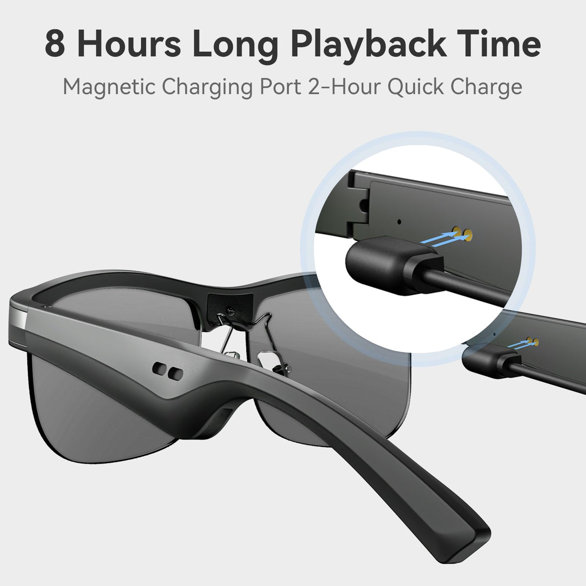 GAXABI M9 Pro delivers up to 8 hours of playback on magnetic charging.