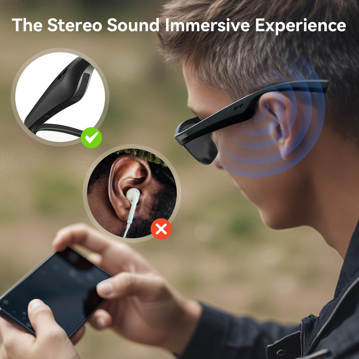 GAXABI M9 Pro voice control with one-touch button for music and calls.