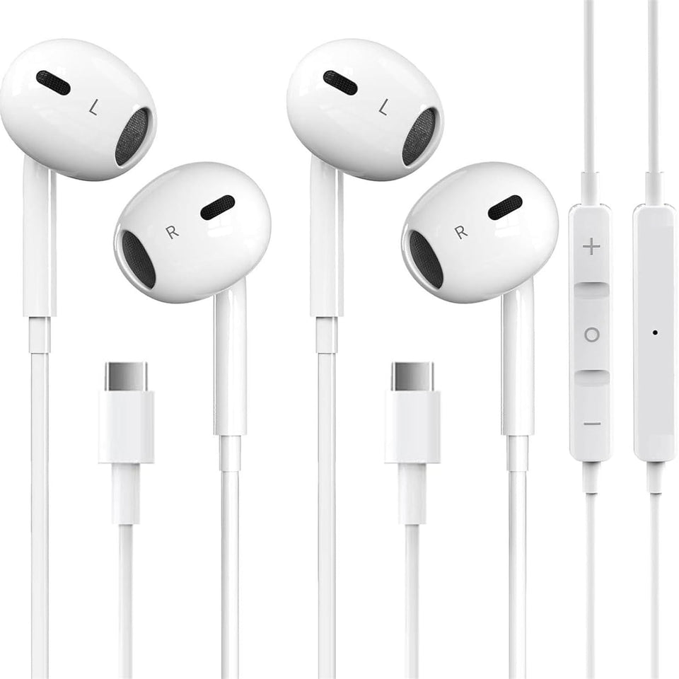 GAXIWILO USB-C earphones 2-pack for on-the-go listening
