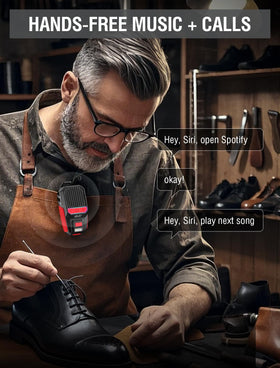 GBEAST clip-on speaker with built-in mic enabling clear hands-free calls anywhere