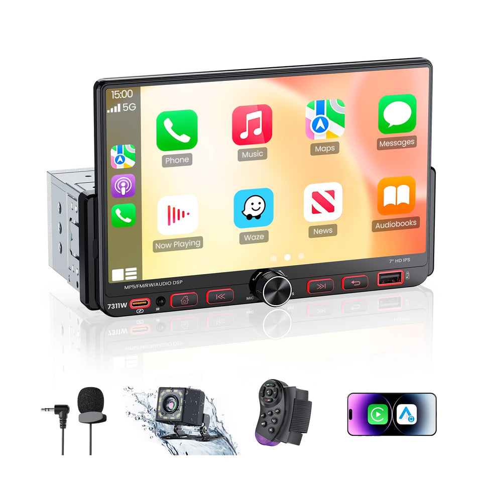 GBEER 7-inch din radio front panel with intuitive touch controls