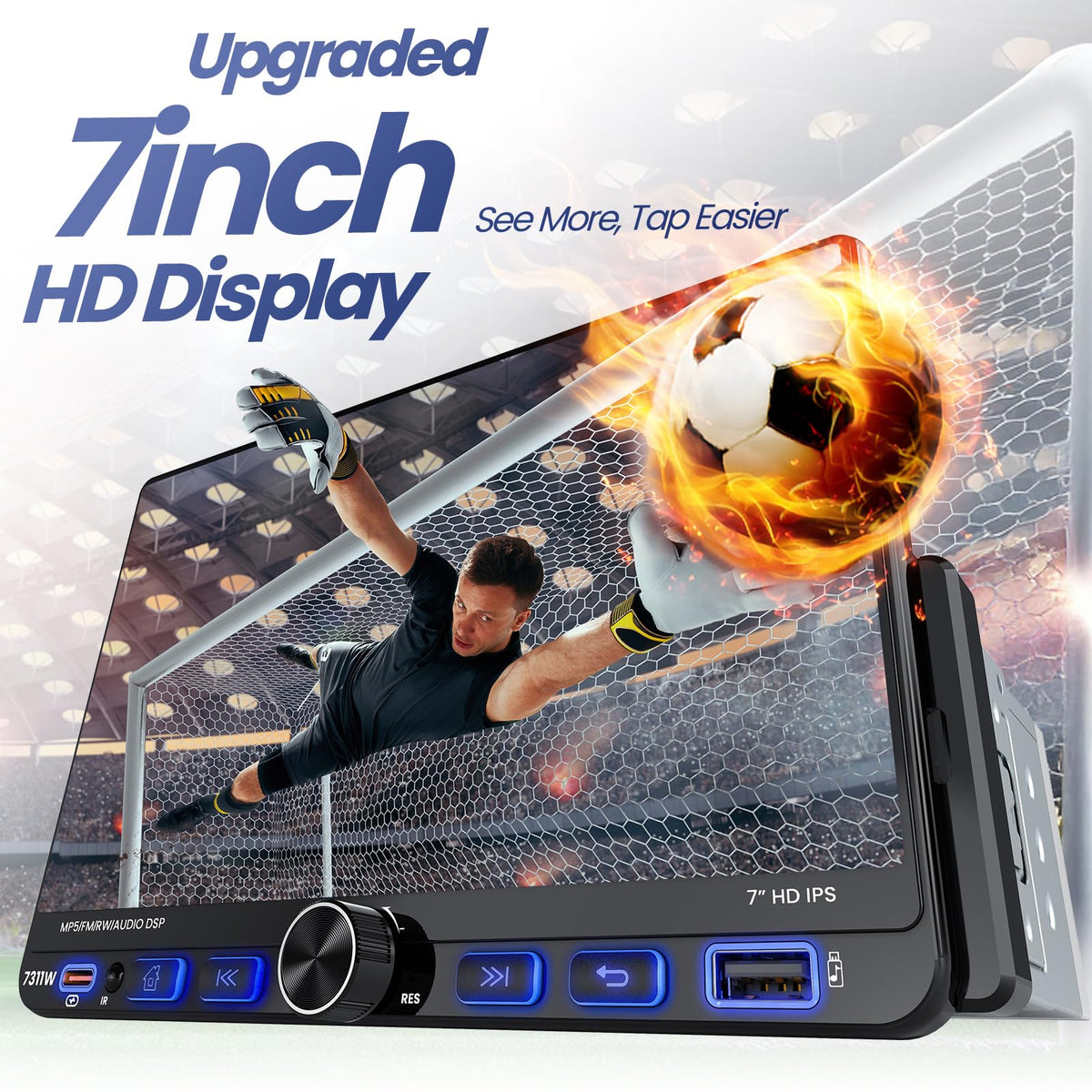 GBEER 7-inch HD IPS display for crisp maps and media visuals