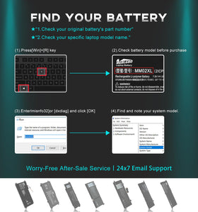 GBLGBD MM02XL compatibility chart confirms supported HP Pavilion models.