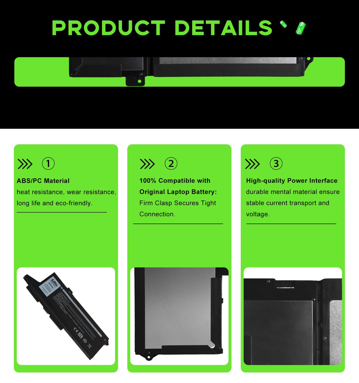 GBLGBD WY9DX battery pack with toolkit for easy installation