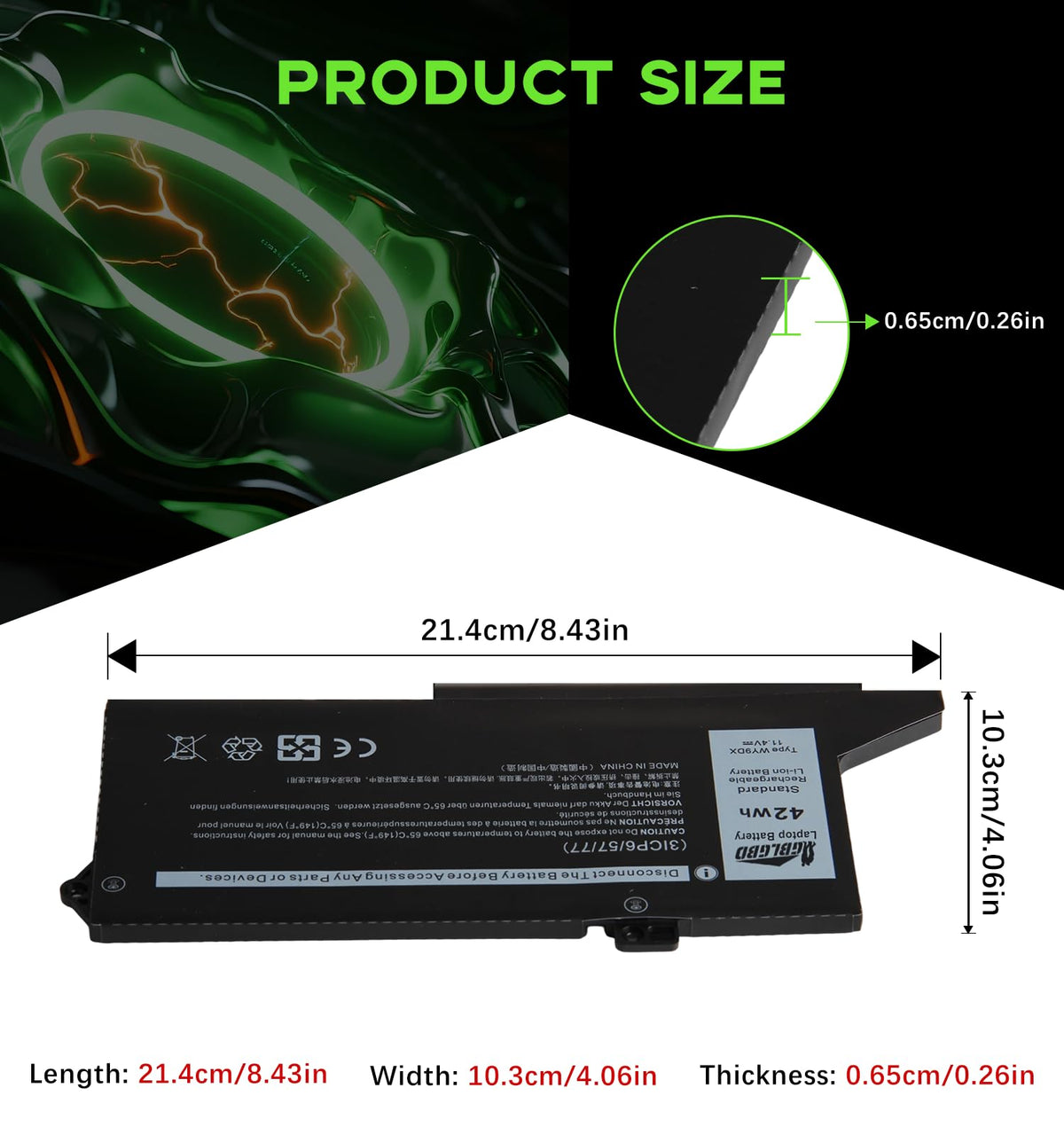 GBLGBD WY9DX Latitude 15-5520 battery with all-day stamina