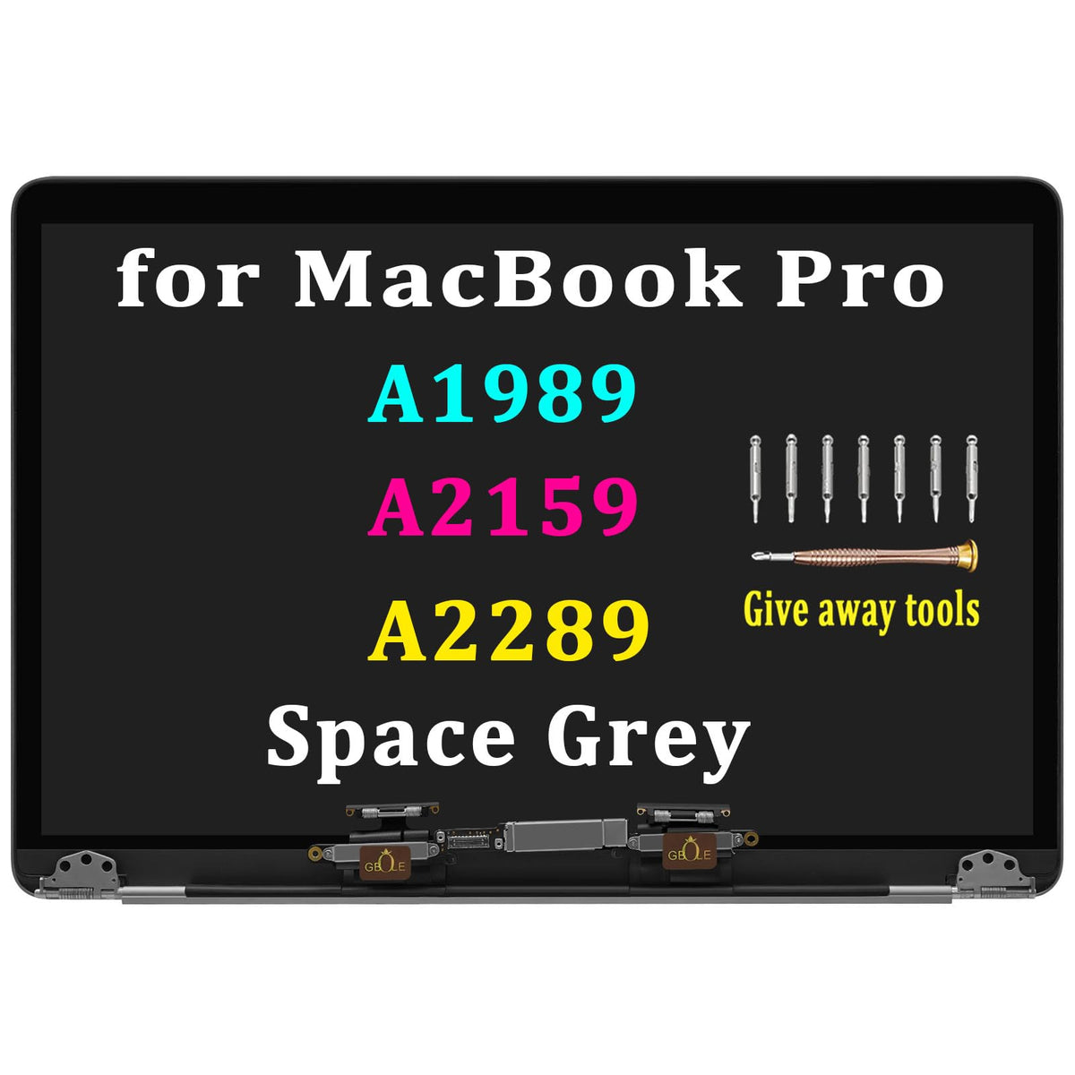 GBOLE MacBook Pro screen assembly for A1989/A2159/A2289 in space gray for crisp visuals