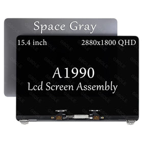 GBOLE A1990 screen assembly for MacBook Pro, space gray, high-resolution display.