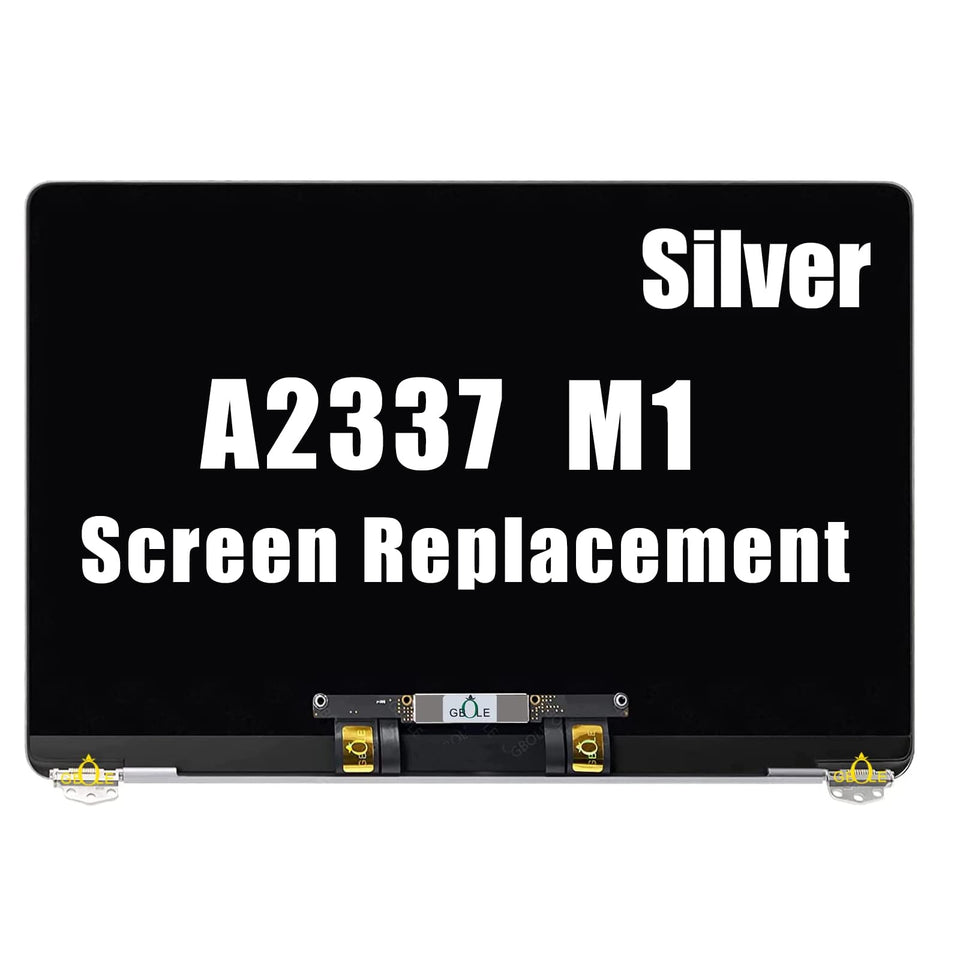 GBOLE A2337 silver screen assembly front view for MacBook Air M1 with crisp display potential