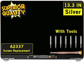 GBOLE screen replacement for MacBook Air A2337 top assembly in silver, precise fit.