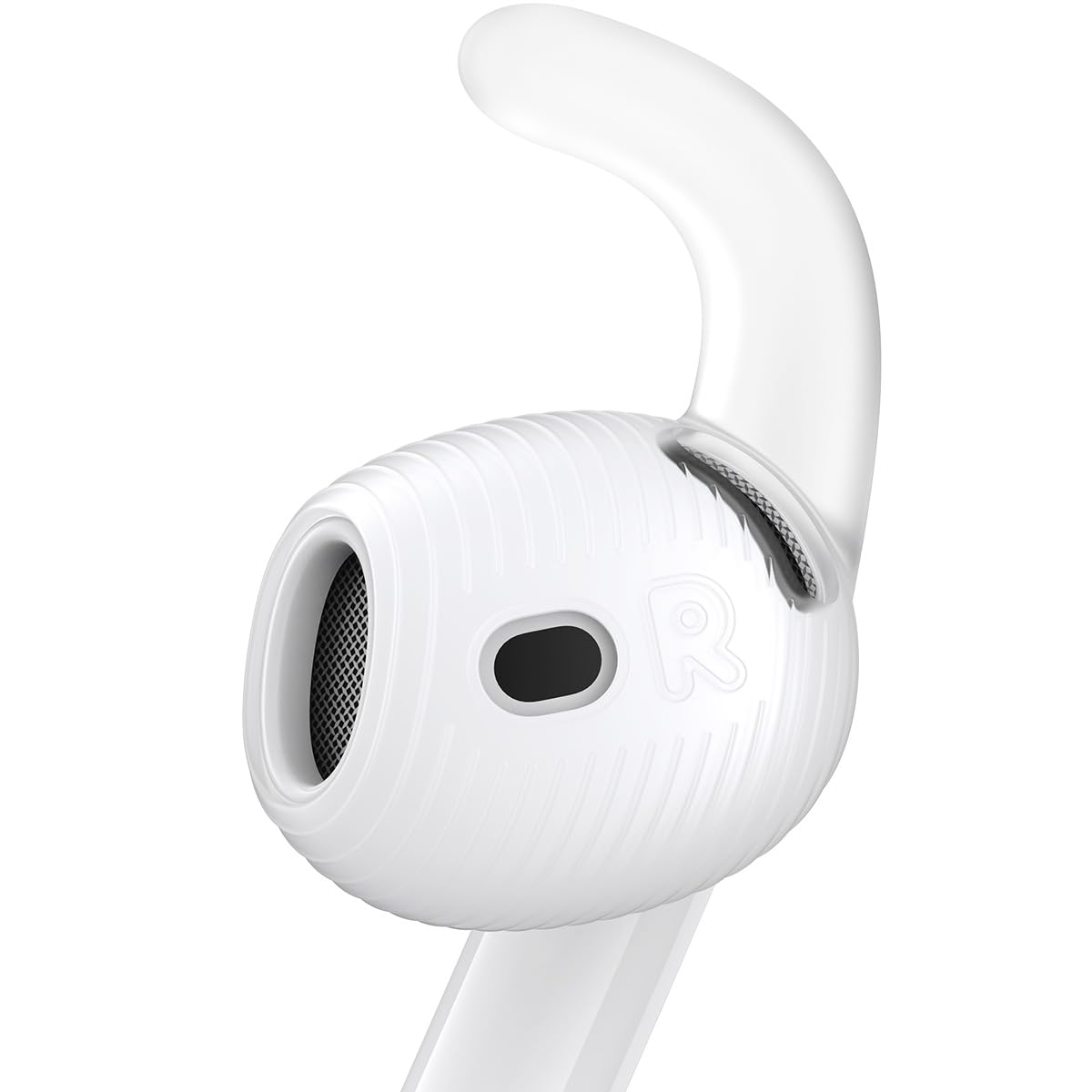 Gcioii AirPods 4 ear hooks with translucent finish provide a secure fit during workouts.