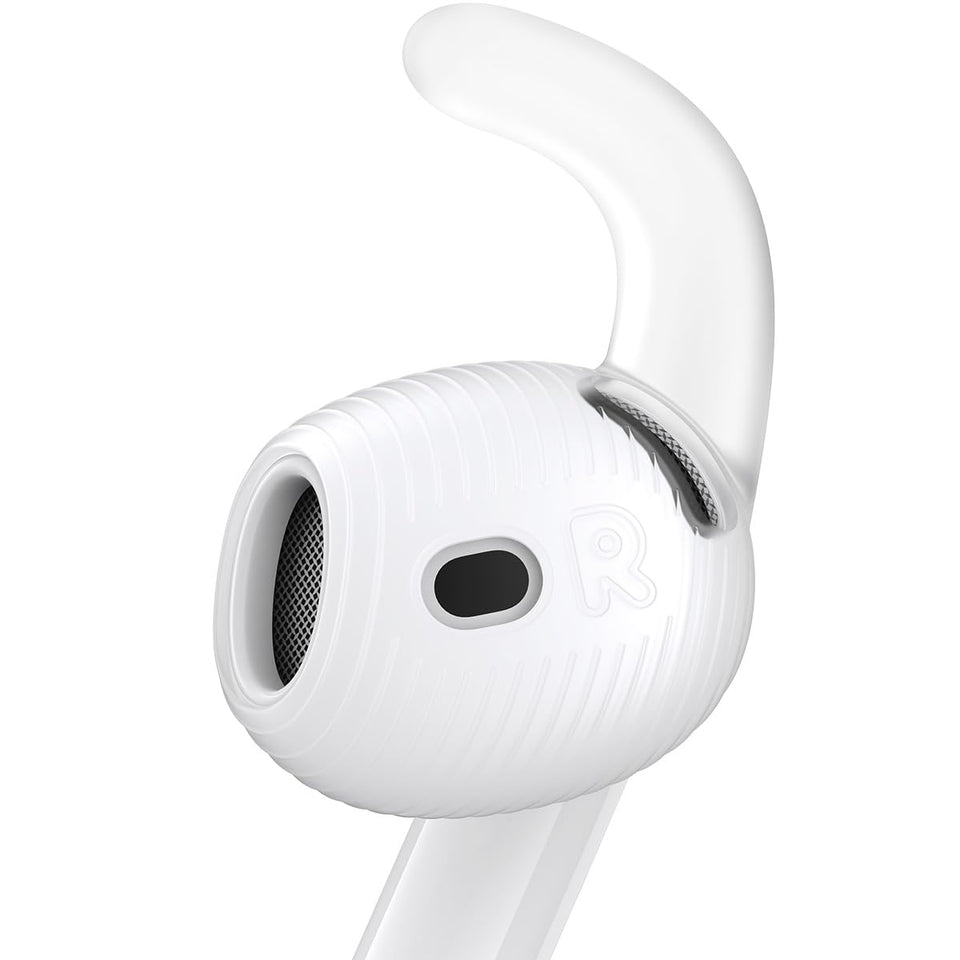 Gcioii AirPods 4 ear hooks with translucent finish provide a secure fit during workouts.